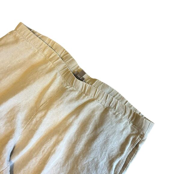 J.Jill 100% Linen Pants Womens 2X Cropped Wide Leg Casual Minimalist Beige Boho - Picture 5 of 6